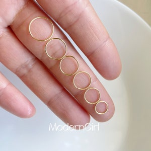 Thin Hoop Earrings,Very Lightweight Rings,Sleeping Earrings,Ghost Hoop earring,Thickness 0.64mm (22 Gauge)