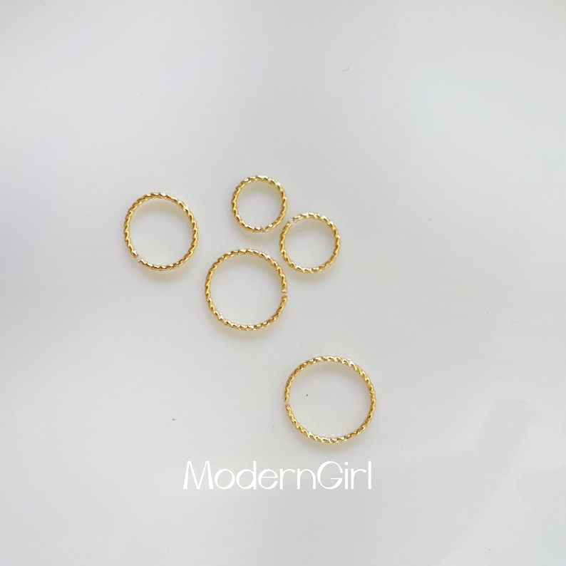 Thin Nose Piercing Hoop,Small Nose Ring,Gold Sterling Silver Nose Jewelry,Nose Piercing,Textured,Twisted,Thickness 0.64mm 22 Gauge image 8