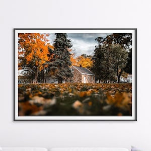 Pennsylvania Stone House Wall Art, Autumn Landscape Photo, Bucks County Pennsylvania Print, Multiple Sizes Available