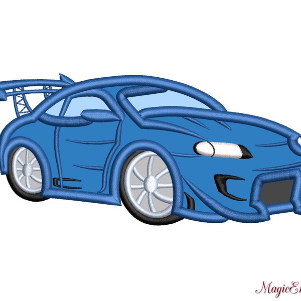 Sport Car APPLIQUE, Race Car APPLIQUE Design, Instant Download