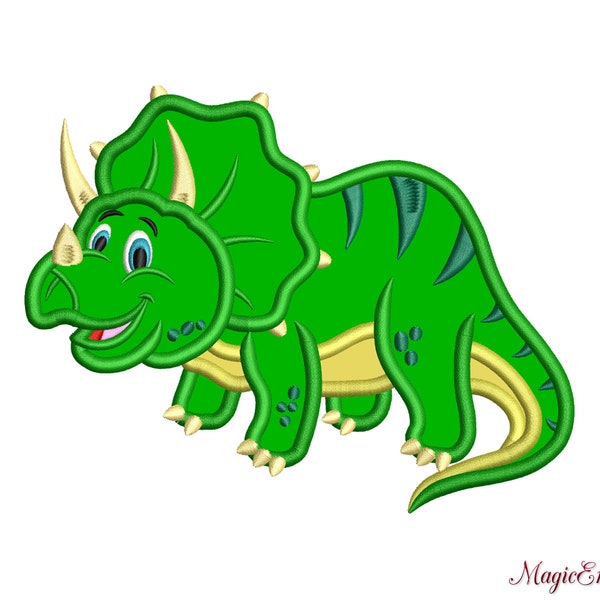 Triceratops APPLIQUE, Dinosaur APPLIQUE, Instant Download