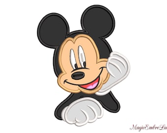 Mickey APPLIQUE Design Mickey Gesicht Stickdatei, Maus Applikation Stickmuster, Instant Download