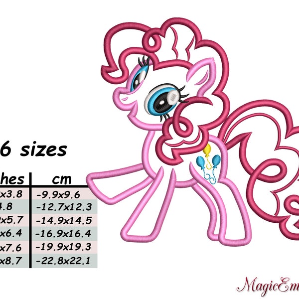 Pink Pony APPLIQUE, Instant Download