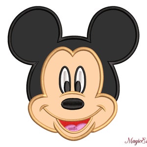 Mickey APPLIQUE, Mouse Face Machine Embroidery Design, Instant Download