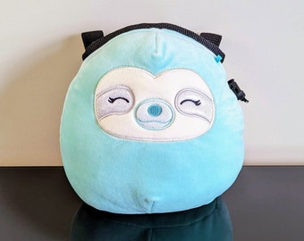 Sleepy Eye Green Sloth (Aqua) Rock Climbing Chalk Bag