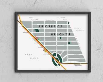 Prospect Heights Neighborhood Map, Brooklyn, New York City