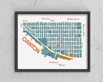 Canton Neighborhood Map Print, Baltimore, Maryland