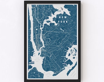 Detailed New York City Neighborhoods Map Print