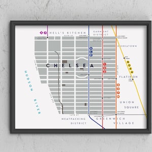 Chelsea Neighborhood Map Print, Manhattan, New York City