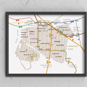 Stadtplan von Park Slope / Cobble Hill / Carroll Gardens / Prospekte Höhen / Red Hook / Boerum Hill / Gowanus Stadtteil Stadtplan, Brooklyn, New York City