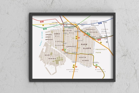 ブルックリン横町 Brooklyn Neighborhood Map Print: Park Slope, Cobble Hill, Carroll