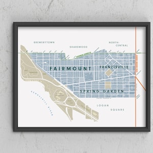 Fairmount / Spring Garden / Francisville Neighborhood Map, Filadelfia, Pensilvania