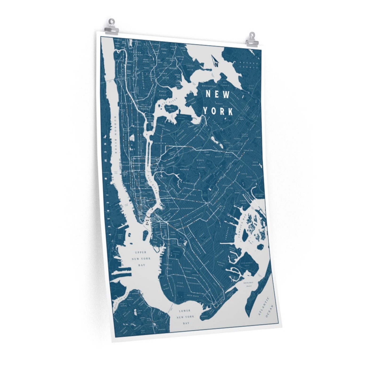 Detailed New York City Neighborhoods Map Print - Etsy