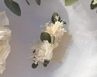 Peigne COTTAGE en fleurs séchées - accessoires coiffure mariage - peigne fleuri champêtre - peigne pour mariée, demoiselle d’honneur