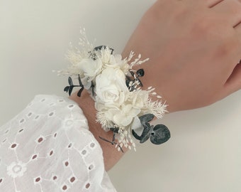 Bracelet floral SAUGE - bracelet en fleurs séchées et stabilisées - bracelet mariage, mariée, demoiselles d’honneur
