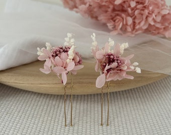 Épingle à cheveux DAISY en fleurs séchées - Épingle à cheveux florale pour mariage - Pic à cheveux pour chignon de mariée