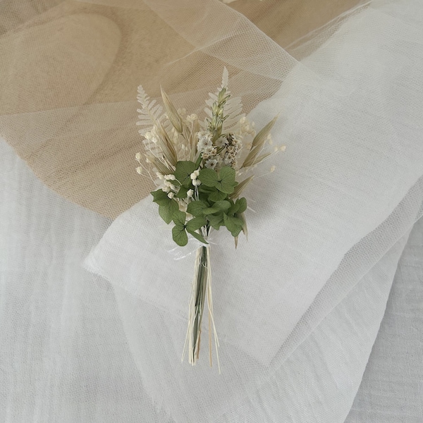 Mini bouquet CHAMPÊTRE en fleurs séchées - mini bouquet fleurs séchées - mini bouquet pour décoration de table, cadeaux, mariage, baptême