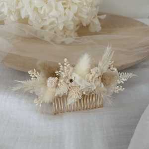 Peigne ISABEL en fleurs séchées - accessoires coiffure mariage - peigne fleuri bohème - peigne pour mariée, demoiselle d’honneur
