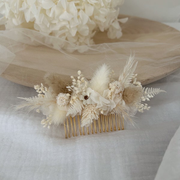 ISABEL comb in dried flowers - wedding hair accessories - boho floral comb - comb for bride, bridesmaid