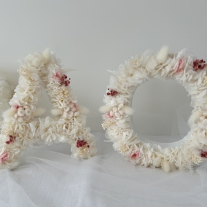 Carta de flores en flores secas - cartas de flores para bodas, bautizos, ceremonias, eventos, decoración de interiores