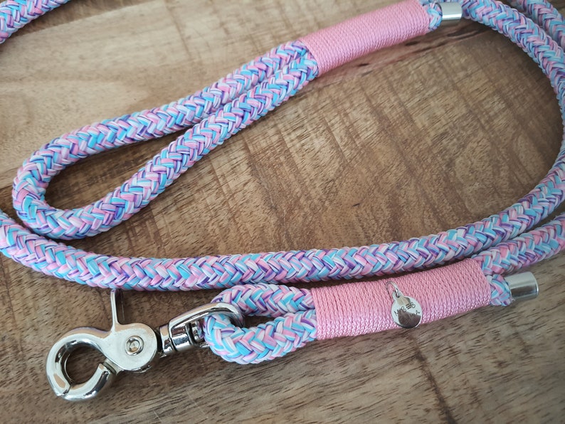 Dog leash rope Mermaid 1 m with hand strap image 1