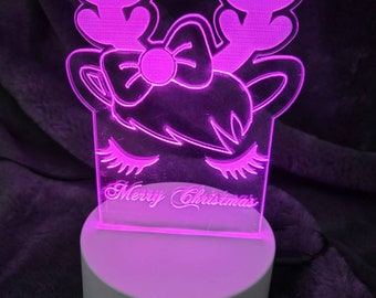 Lamp nachtlampje LED-lamp met gewenst motief en tekst gepersonaliseerd, baby, kinderen, bruiloft, Halloween, Kerstmis