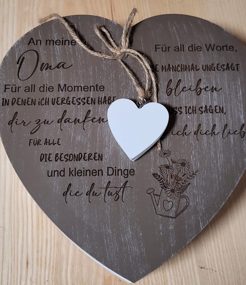 Wooden heart box, decoration, storage box personalized with desired text, laser engraving image 2