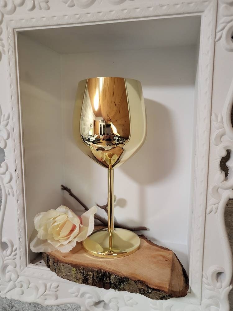 Personalized Stainless Steel Wine Glass Gold 475ml - Etsy