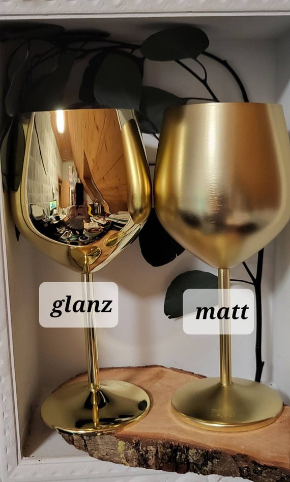 Personalized Stainless Steel Wine Glass Gold 475ml - Etsy