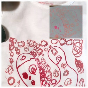 Shirt with a drawing of your child/desired motif Kids Mother's Day Father's Day Birthday Grandma Grandpa image 3