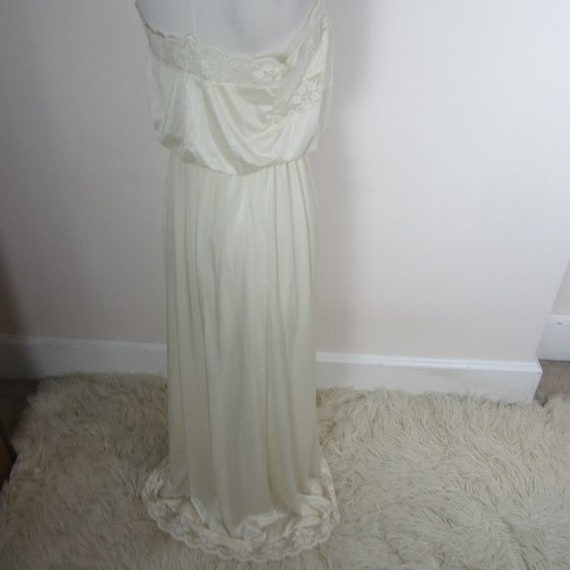 Vintage 40's Slip Dress Nightgown Ivory Blouson "… - image 4