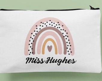 Personalized Rainbow Teacher Pencil Case: End of Term Gift