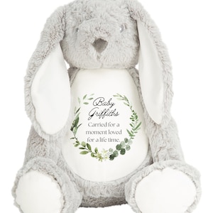 Personalisierte Baby Verlust Kuscheltier Teddy Hase - Engel Baby - Tier Teddy Named -Baby Keep Sake - Gedenkstätte - Still geboren - Fehlgeburt