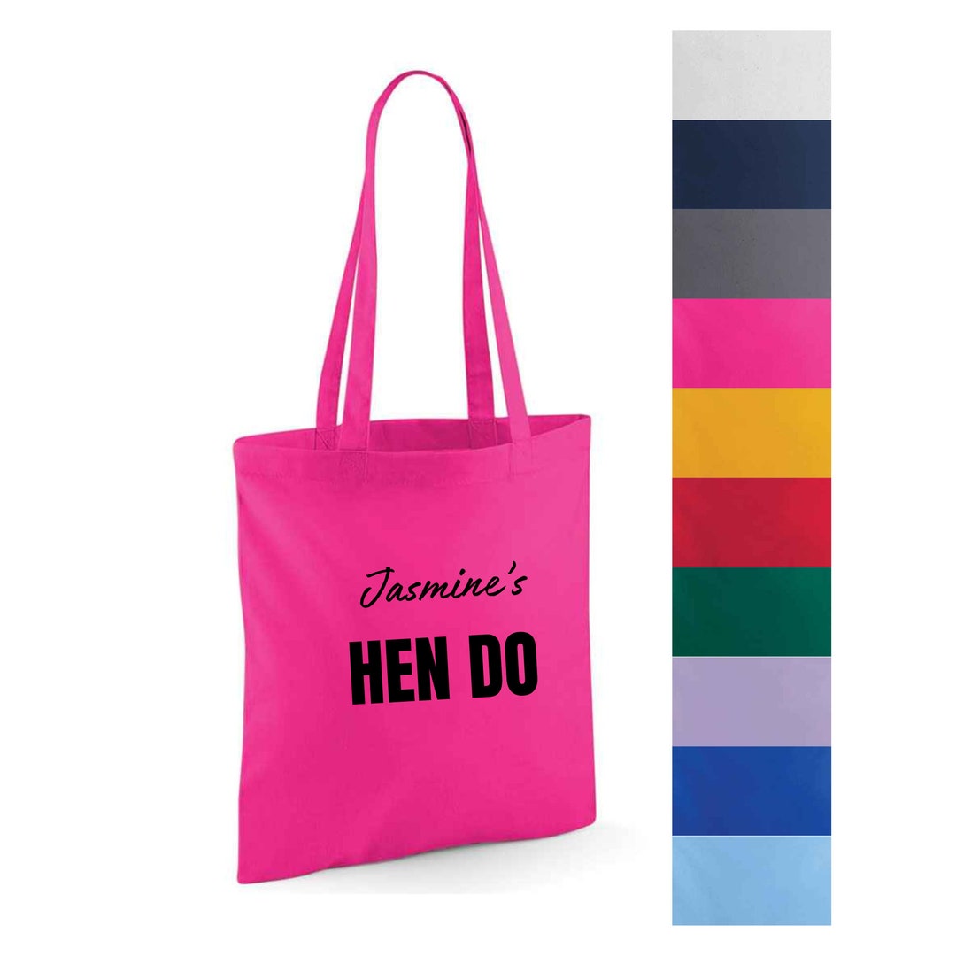 Personalized Canvas Tote Bag - 16oz Custom Bridal Party Bag, Bridesmaid Gift, Reusable Hen Party Tote, 14x12 Inches - View #8