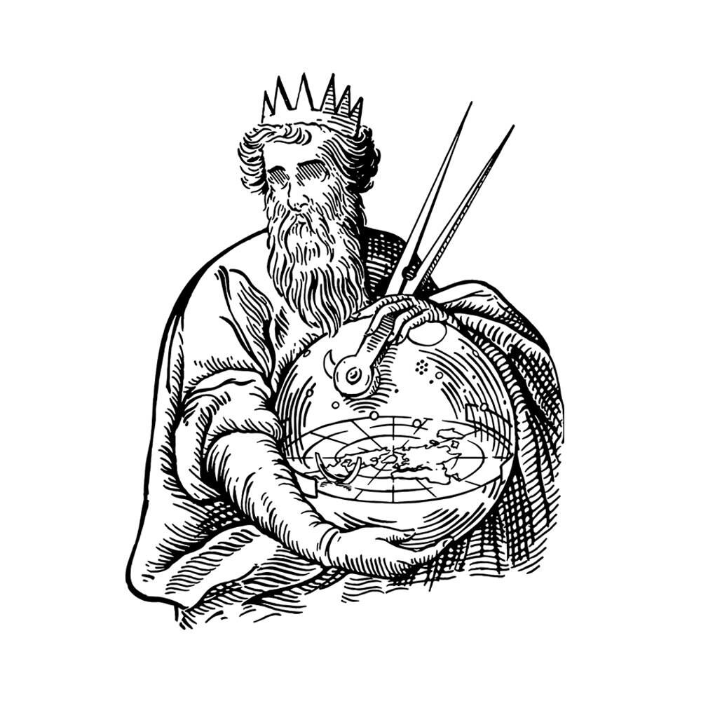 Flatland - Abstract & Surrealistic Print, Brutalist Art, Illustration, Poster, Engraving