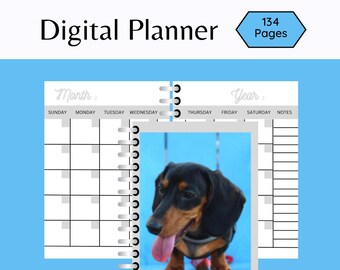 Printable Wiener Dog Planner, Digital Dachshund Planner, Dog Training Tracker, Wiener Dog Spiral Journal, Writing Notebook For Pet Owners