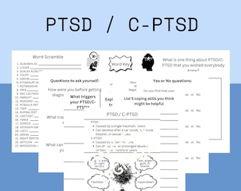 Printable C-Ptsd Worksheets, C-Ptsd Worksheets, Digital Complex Ptsd Counseling, Trauma Therapy Worksheet, Social Work, Pdf Download
