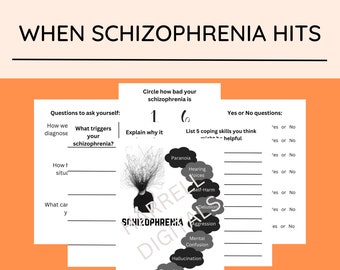Schizophrenia Worksheets, Insightful Mental Health Tools For Self Reflection, Schizophrenia Management Worksheets, Therapy Resource
