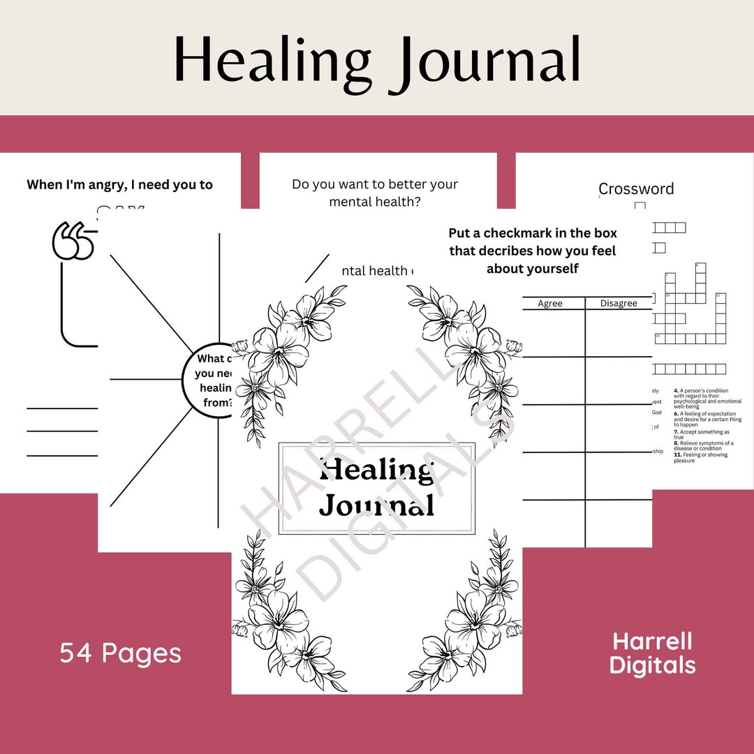 Healing Journal, Self-reflection Workbook for Mental Wellness, Inspiring Blank Pages for ...