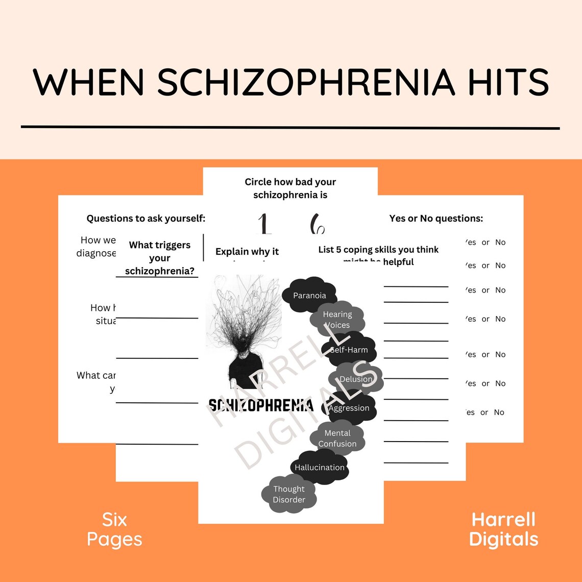 Schizophrenia Worksheets Etsy