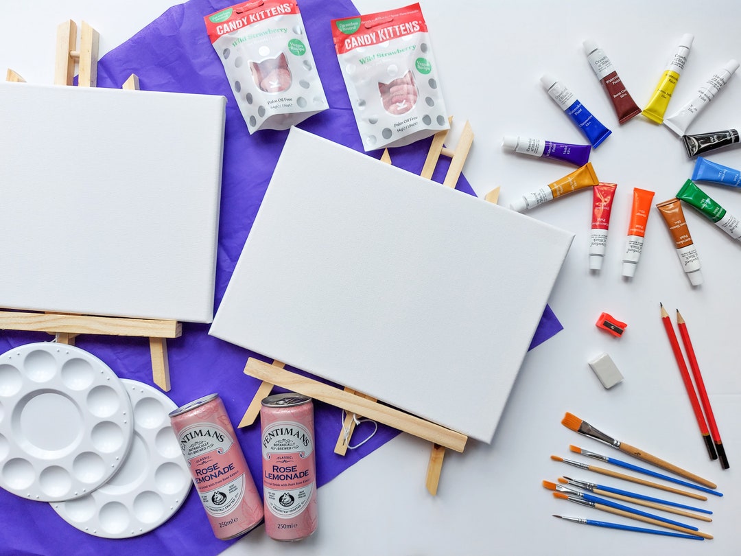 Sip and Paint Gift Set. Sip N' Paint Art Set. Art Gift Set. Date Night Set. Girls Night in Set