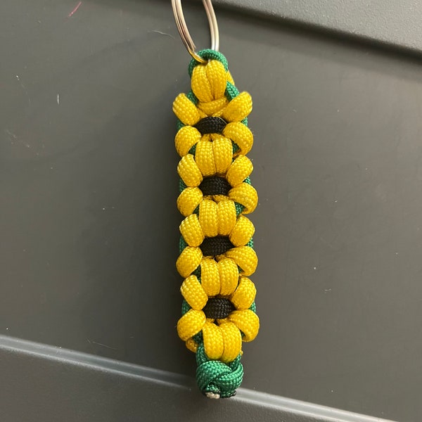 Sunflower Paracord Keychain