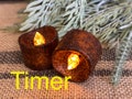 Grubby TIMER Tealights 2pk | Coffee & Spice Covered Battery Lights