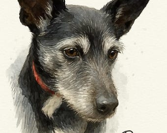 Retrato de mascota personalizado a partir de una foto / Arte de acuarela para mascotas / Regalo conmemorativo para perros o gatos / Descarga digital personalizada