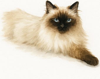 Retrato de mascota personalizado a partir de una foto / Arte de acuarela para mascotas / Regalo conmemorativo para perros o gatos / Descarga digital personalizada