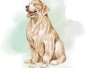 Golden Retriever Watercolor Print | Dog Breed Wall Art | Instant Download Dog Decor | Dog Lover Gift | Printable Pet Art
