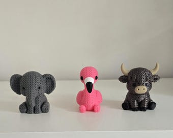 Knitted Effect Animal Figures, PLA Plastic Display Decor, Smoggy3D Designs