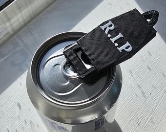 R.I.P Soda Can Opener, Nail Saver, 3D printed keychain soda can opener.