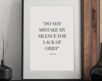 Impressão digital com citação de God of War, citação de Kratos,