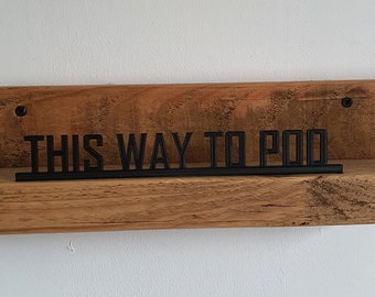 This way to poo door sign  |  novelty sign  |  door topper  |  home decor